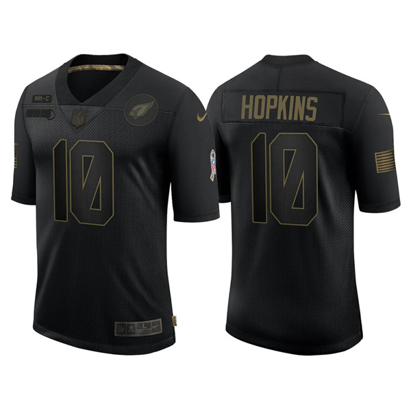 Men's Arizona Cardinals #10 DeAndre Hopkins 2020 Black Salute To Service Limited Stitched NFL Jersey - Click Image to Close